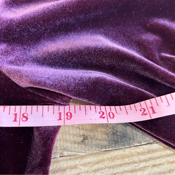 Banana Republic Wine Velvet Mid-Length Dress With Ruching - Picture 4 of 6